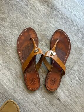 Tory Burch patent brown sandal